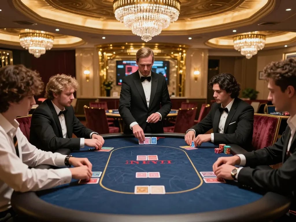 house players engaging in strategic betting at nhà cái 88XX's elegant VIP poker table