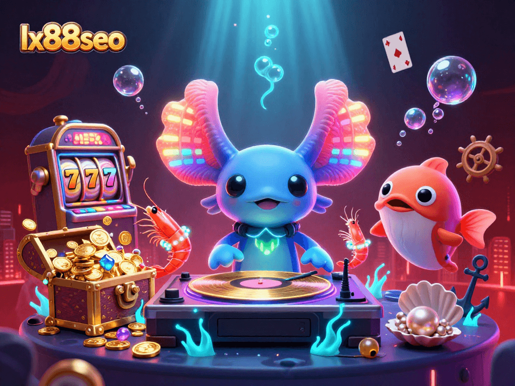 Experience the excitement of winning at lx88seo with vibrant casino scenes featuring animated characters and games.