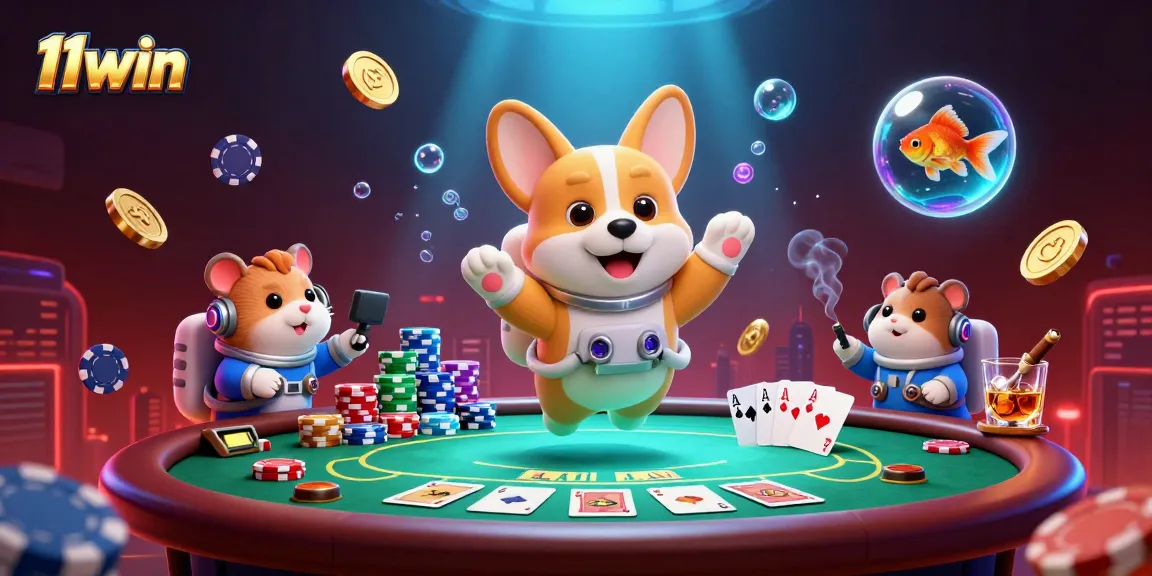 Experience thrilling gameplay at 11win with a vibrant casino scene featuring whimsical characters.