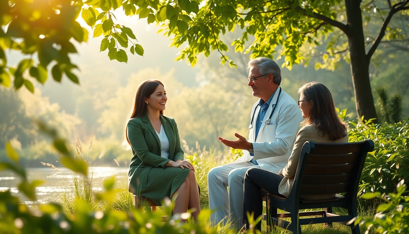 Visual representation of overcoming stress and anxiety through counseling in nature.