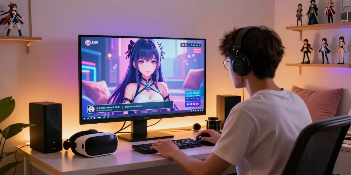 Engaging in an ai hentai chat with animated characters in a cozy digital environment.