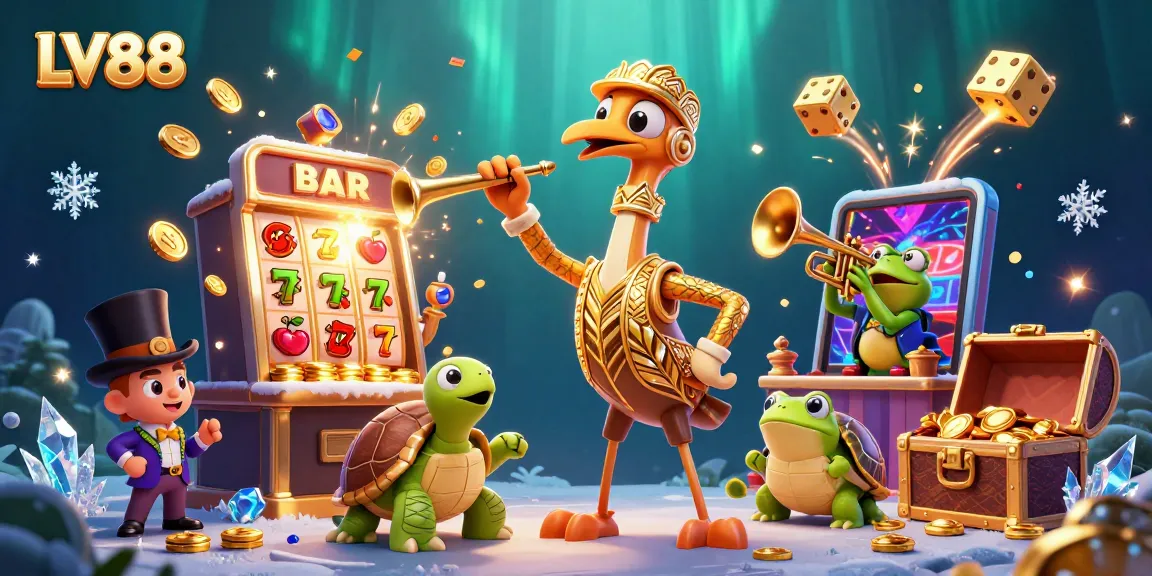 Experience thrilling gameplay at LV88 with vibrant casino elements and animated characters.