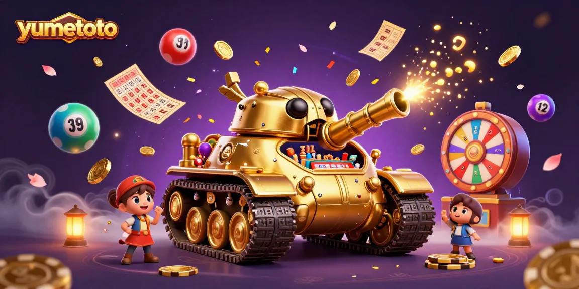 Experience the excitement of yumetoto with vibrant lottery elements and a unique casino tank.