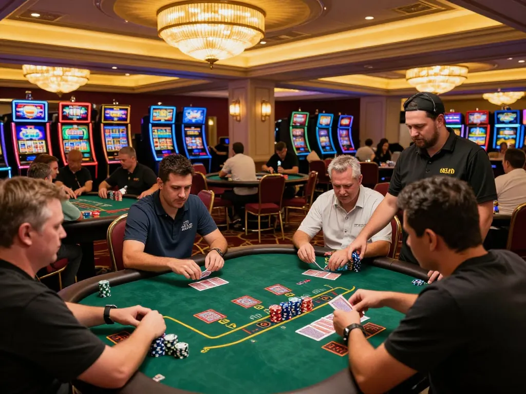 Players at five88 table strategizing bets while enjoying the vibrant casino atmosphere.