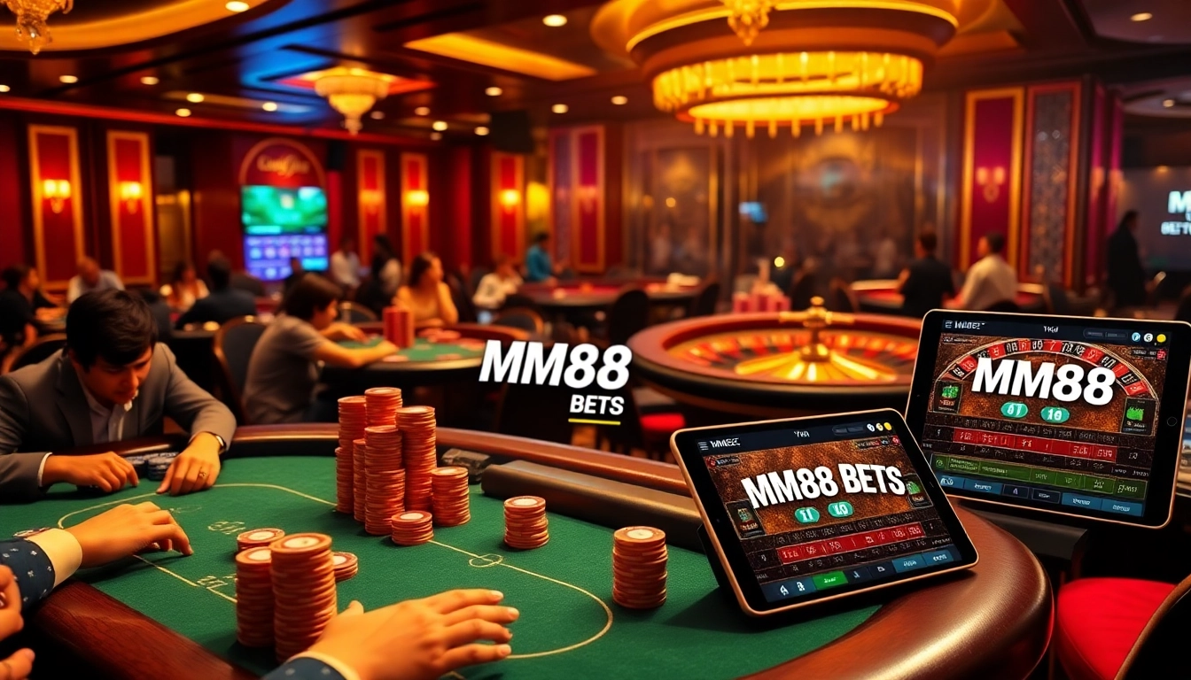 Engage with the thrill of MM88 Bets at a luxurious online casino scene.
