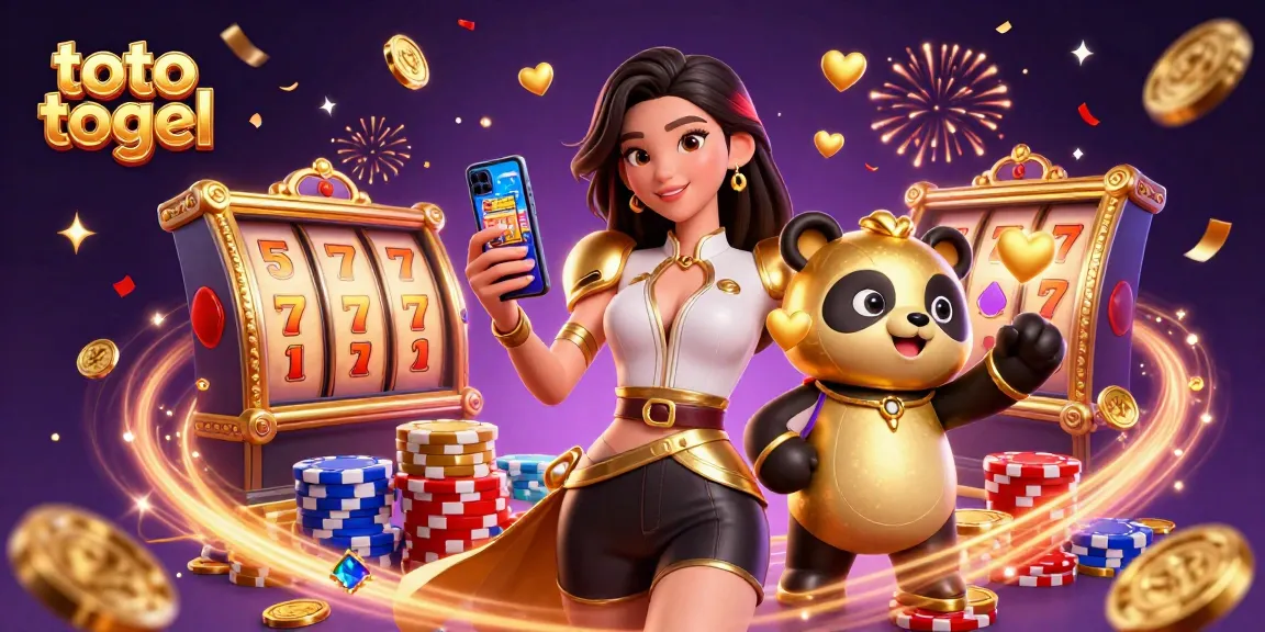 Engage with toto togel through a vibrant casino scene showcasing thrilling slot machine gameplay.