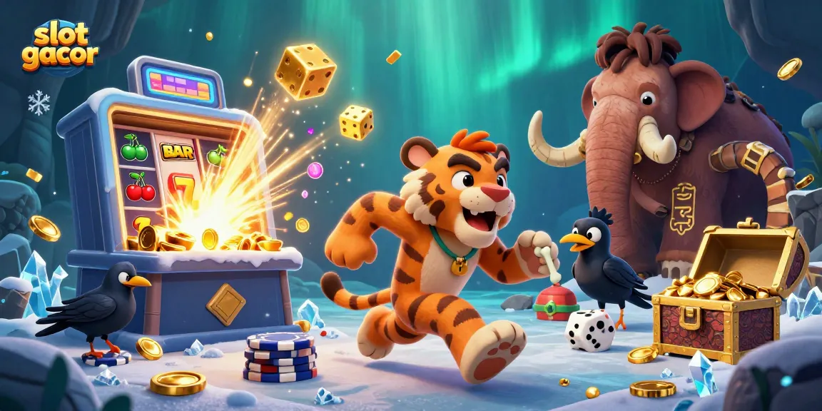 Experience the thrill of slot gacor with a vibrant, cartoonish casino illustration.
