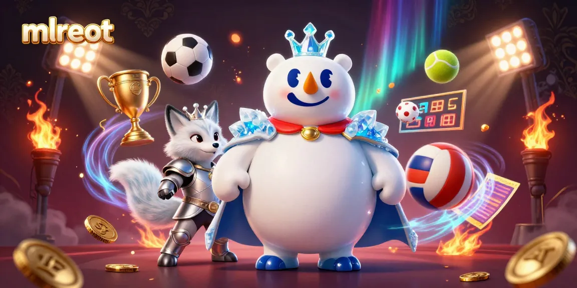 Experience thrilling gameplay at mlreot with a vibrant casino scene featuring polar bears and dynamic sports elements.