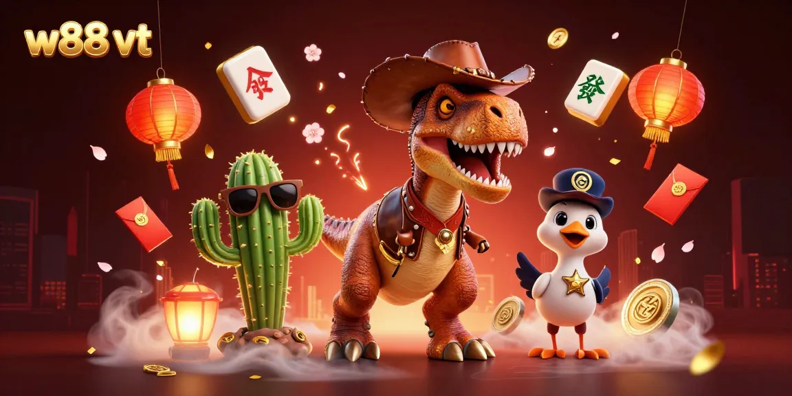 Trải nghiệm W88 VT với hình ảnh sống động của T-Rex và các trò chơi hấp dẫn.