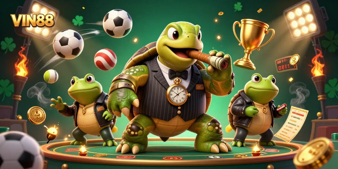 Experience thrilling sports betting action with VIN88, featuring a unique casino cartoon atmosphere.