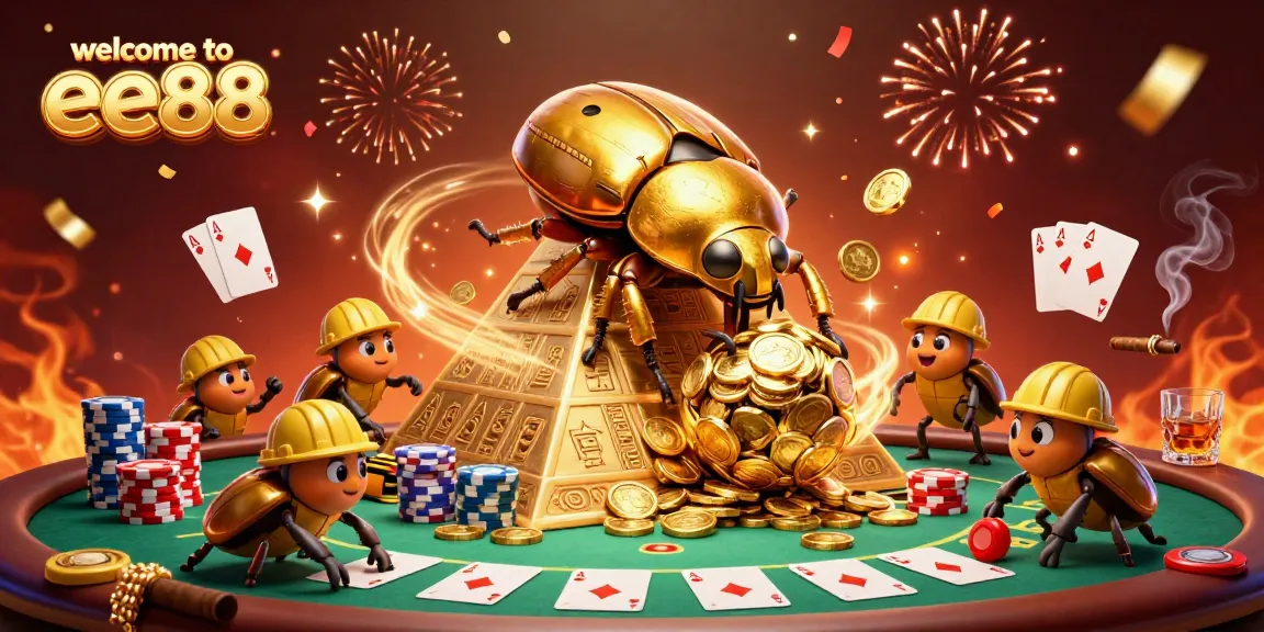 Win big at welcome to ee88 with a vibrant casino scene featuring rich poker elements and festive colors.