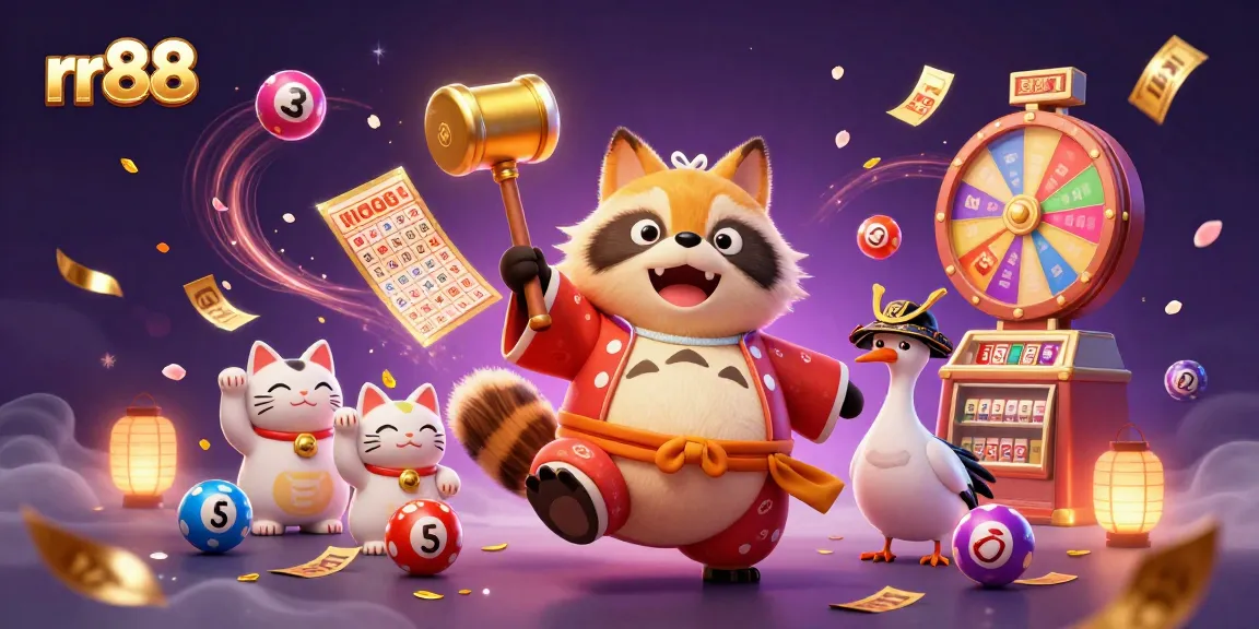 Join the fun at rr88, where the cheerful tanuki and friends celebrate exciting casino games and promotions!