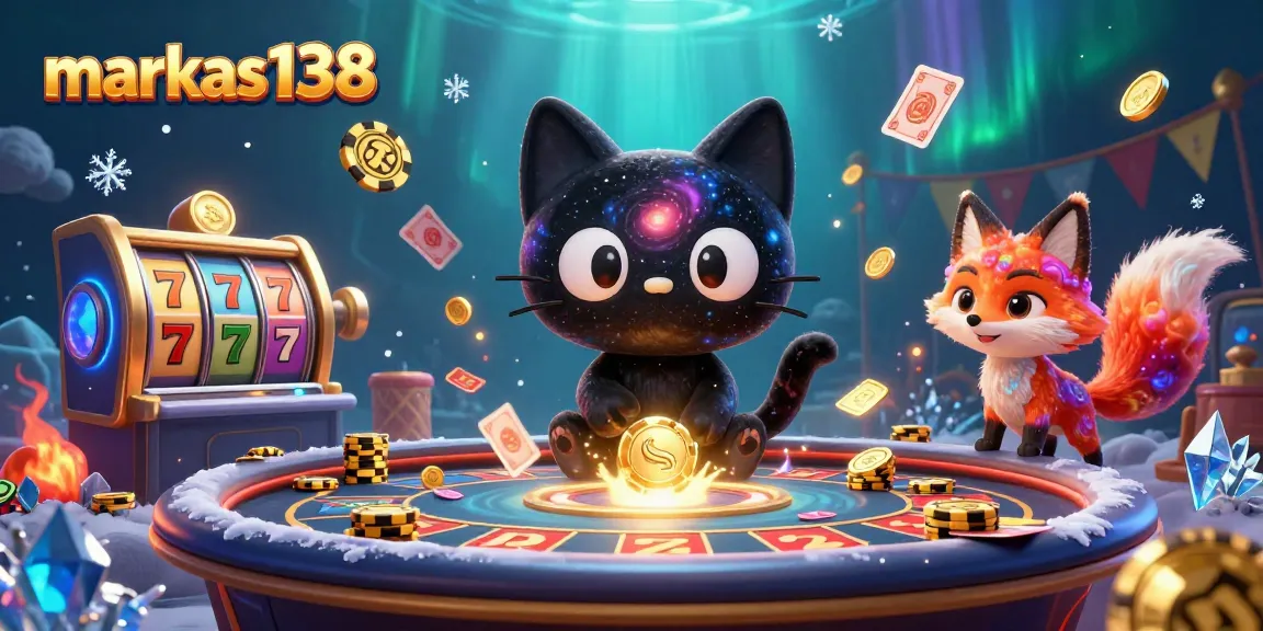 Experience the excitement of markas138 with vibrant characters and dynamic casino elements in a cosmic setting.