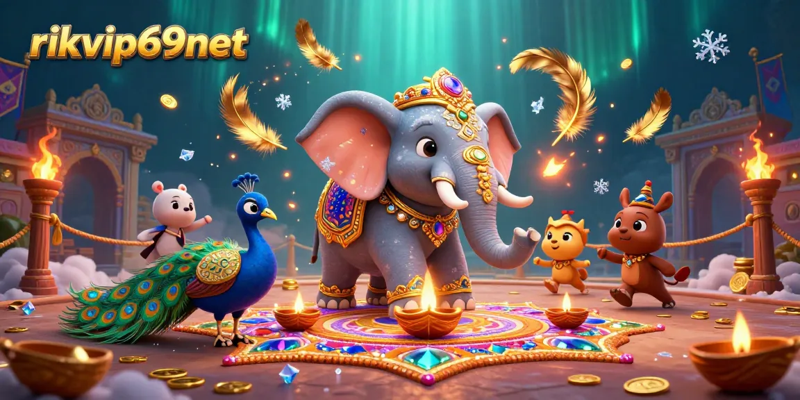 Join the winnings at rikvip69net with vibrant 3D gaming elements in an engaging casino scene.