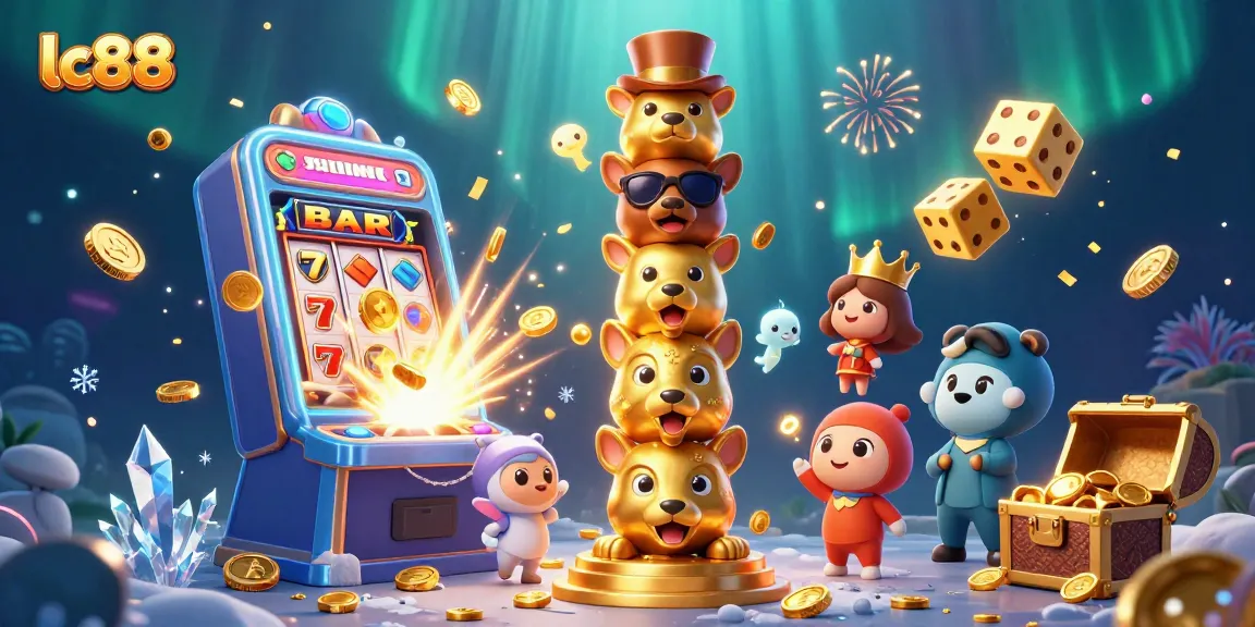 Experience thrilling gaming with lc88's vibrant totem pole and jackpot explosion.